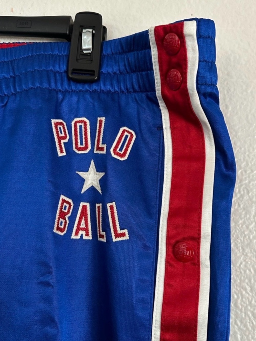 Ralph Lauren Blue, Red & White Polo Ball Snap-Front Pants Detail - Picture 2 of 8